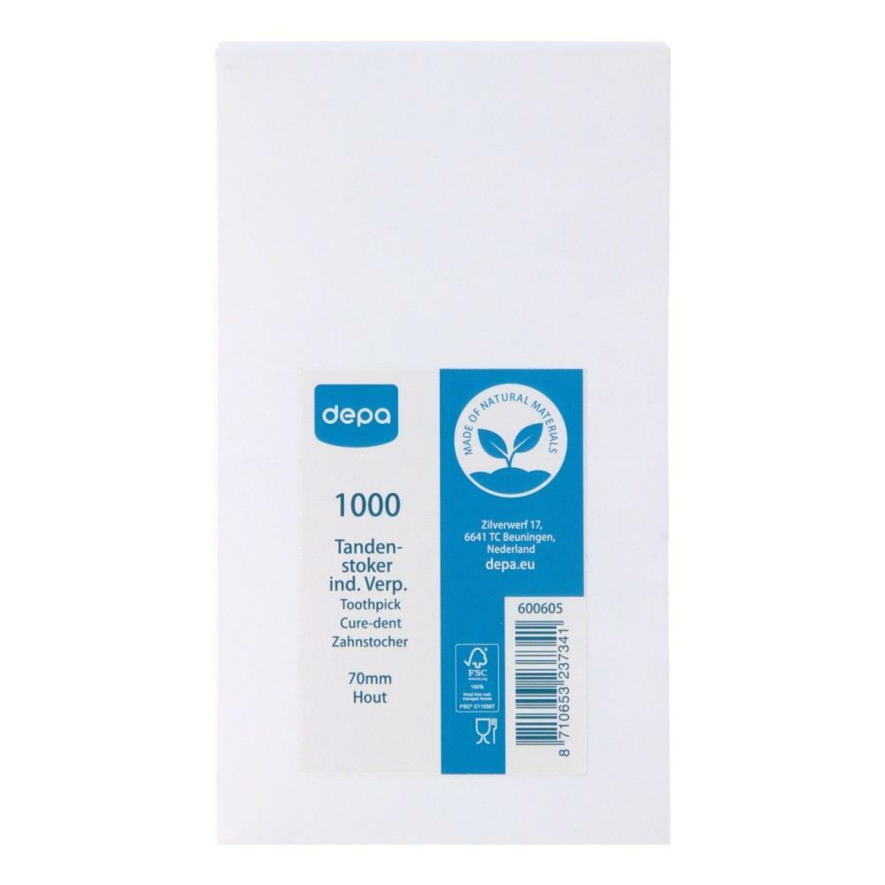 Depa tandenstoker per stuk verpakt 7 cm 1000 stuks