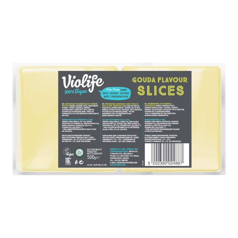 Violife goude kaas plakken vegan pak 500 gram