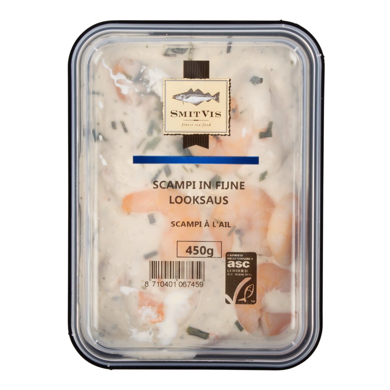 Smitvis scampi's in knoflooksaus bak 450 gram