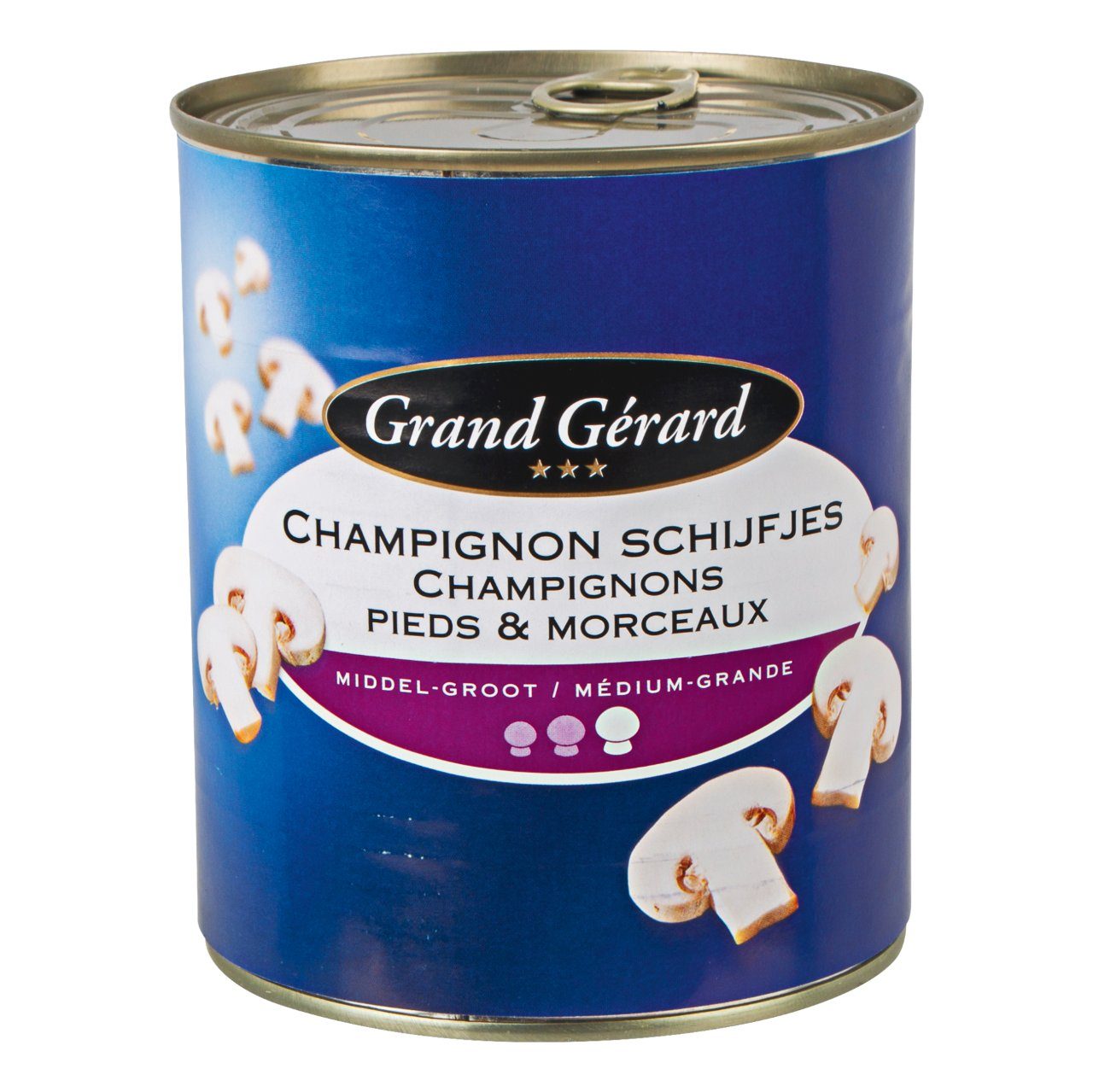 Grand gerard champignon schijf middel blik 6 x 800 gram