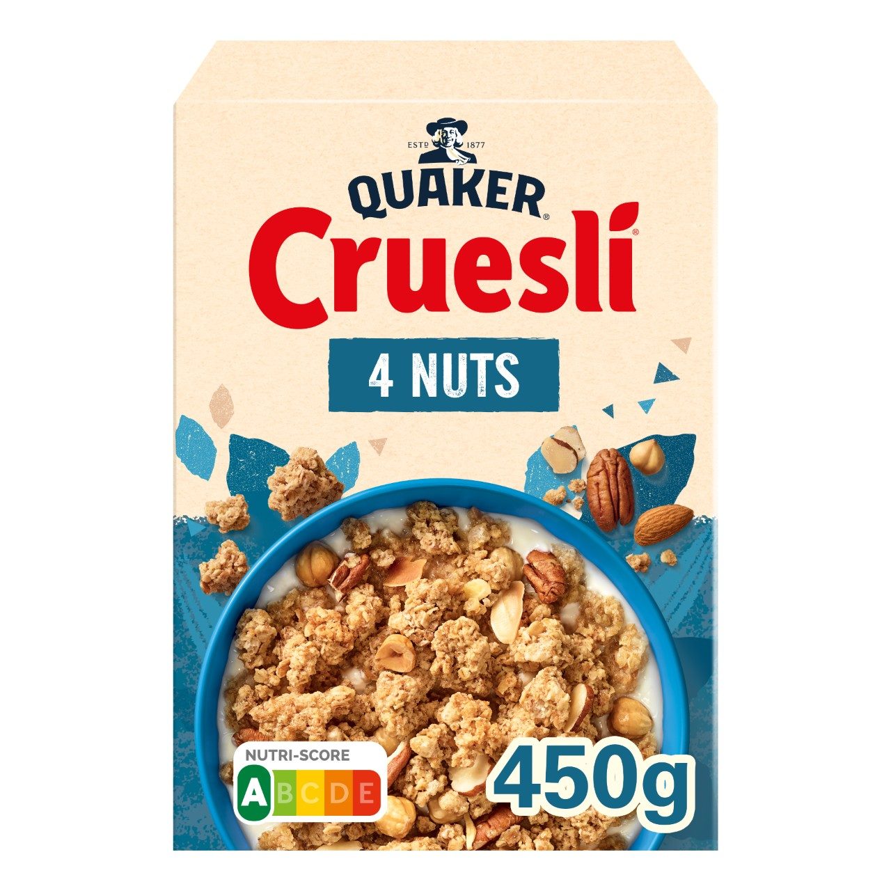Quaker cruesli 4 noten 450 gram