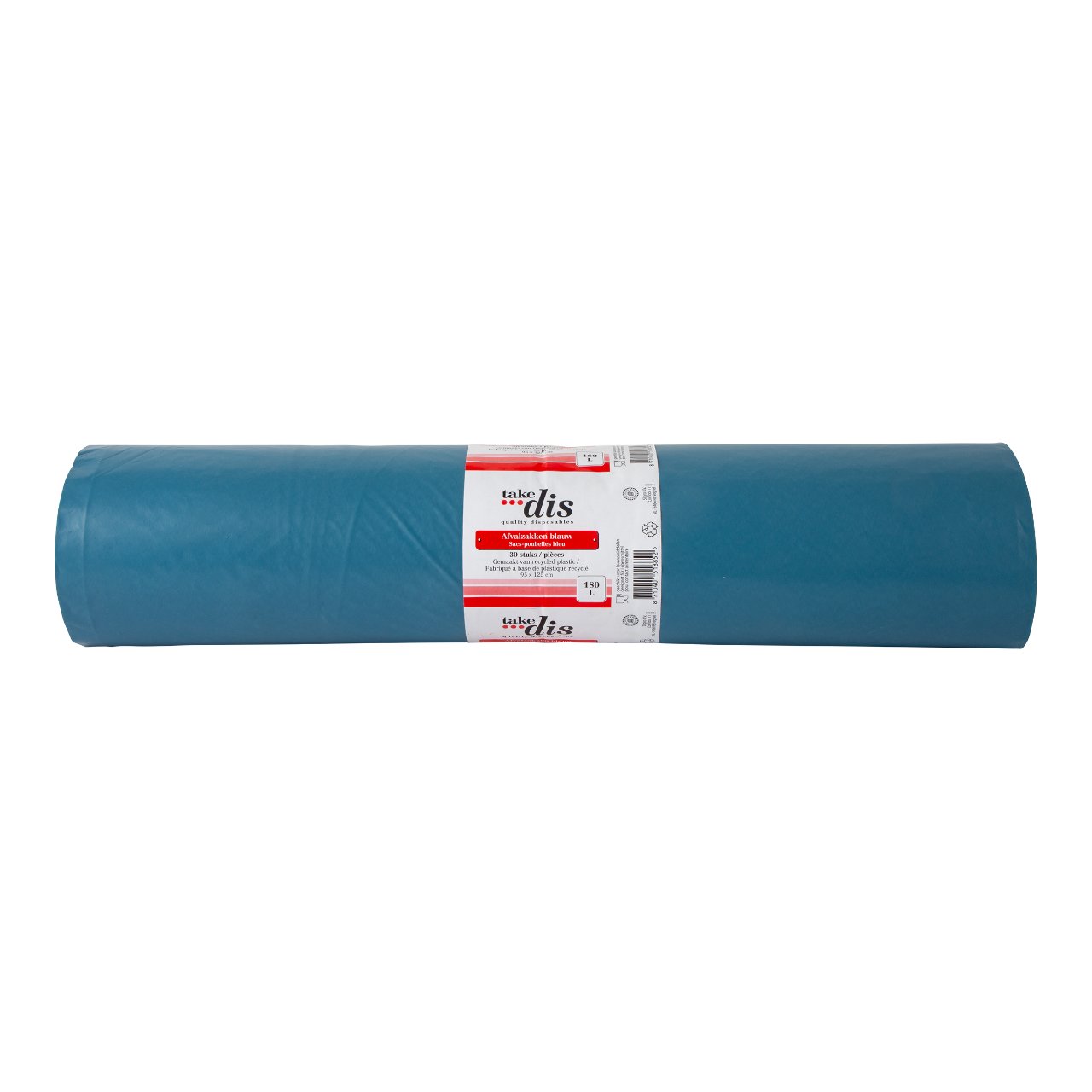 Afvalzakken 95 x 125cm 180L LDPE 50my, blauw 1 rol 30 zakken