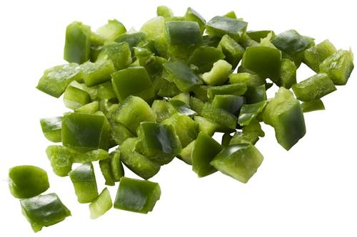 Paprika brunoise groen 10 mm bak per 1 kilo