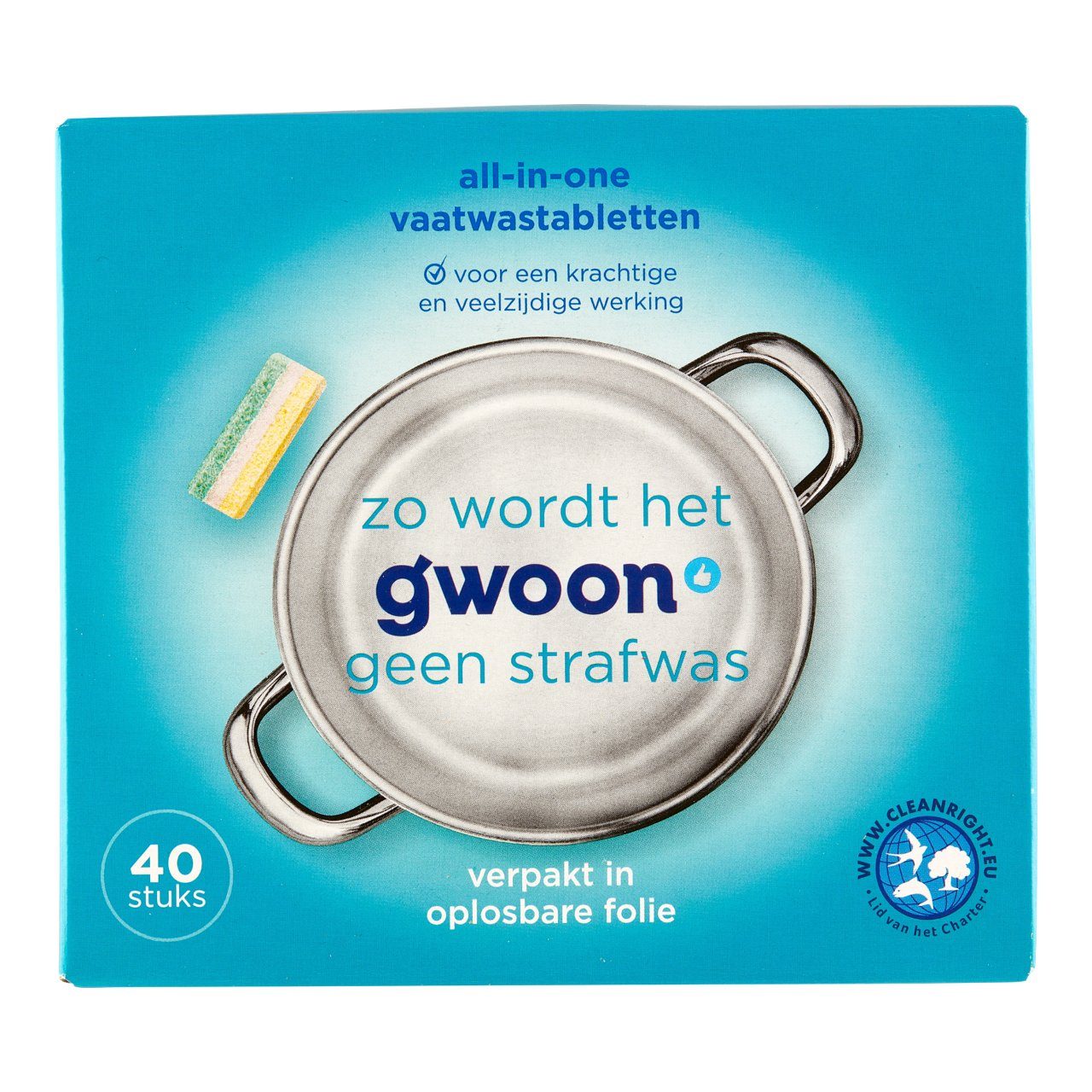 G'woon vaatwastablet all in one pak 40 stuks