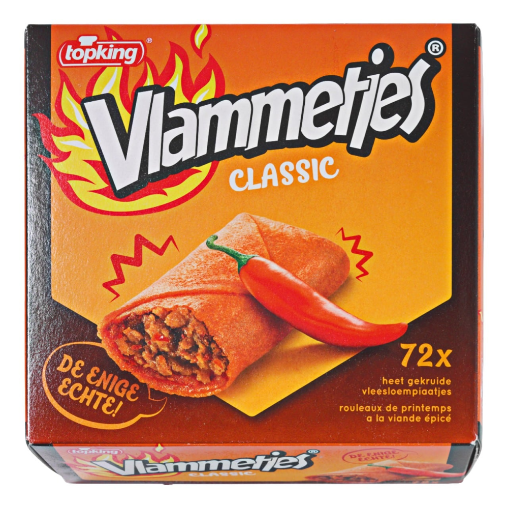 Topking vlammetjes classic heet gekruid doos 72 stuks x 17,5 gram