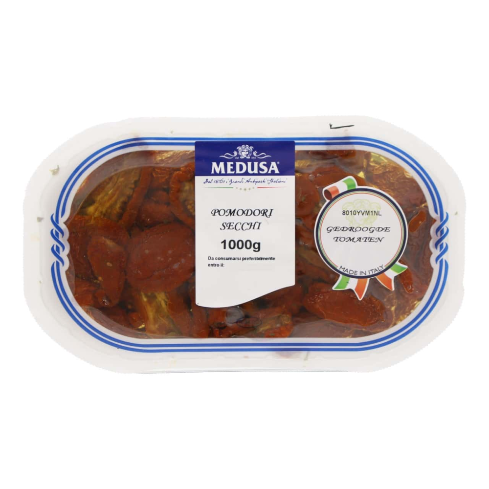 Medusa zongedroogde tomaten in olie bak 1 kilo