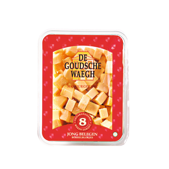 Goudsche Waegh kaasblokjes jong belegen bak 650 gram