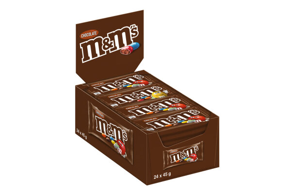 M&M's bruin choco doos 24 x 45 gram