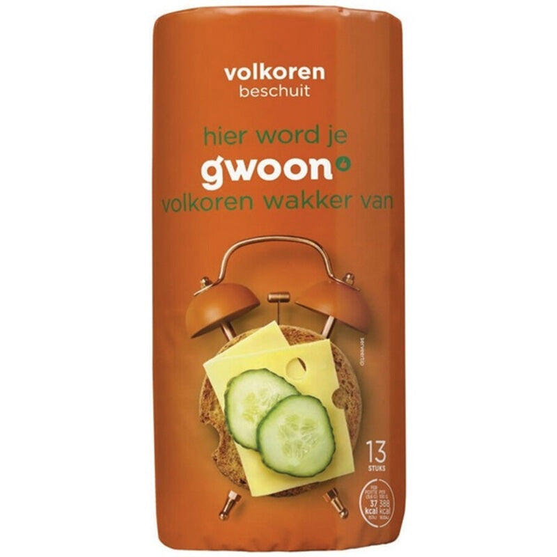 G'woon beschuit volkoren 4 x 125 gram