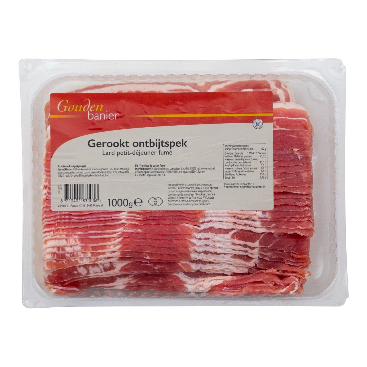 Gouden Banier ontbijtspek rond pak 360 gram