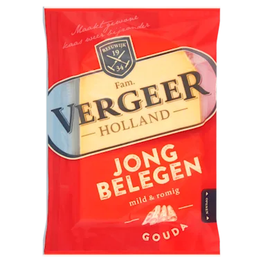 Vergeer jong belegen kaas gesneden 200 gram