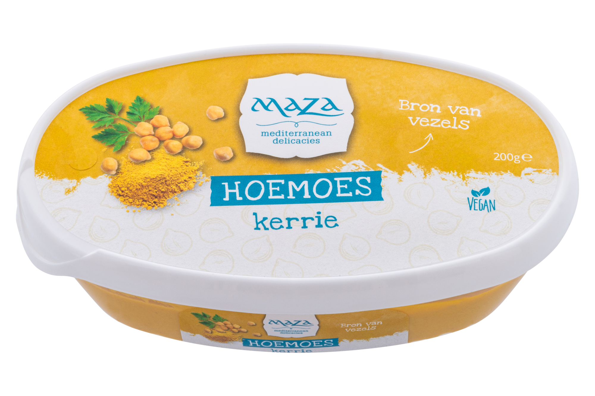 Maza hoemoes (hummus) kerrie bakje 200 gram
