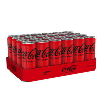 Coca cola zero blikjes tray 24 x 33 cl