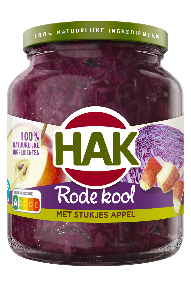 Hak rode kool met appel pot 12 x 370 ml