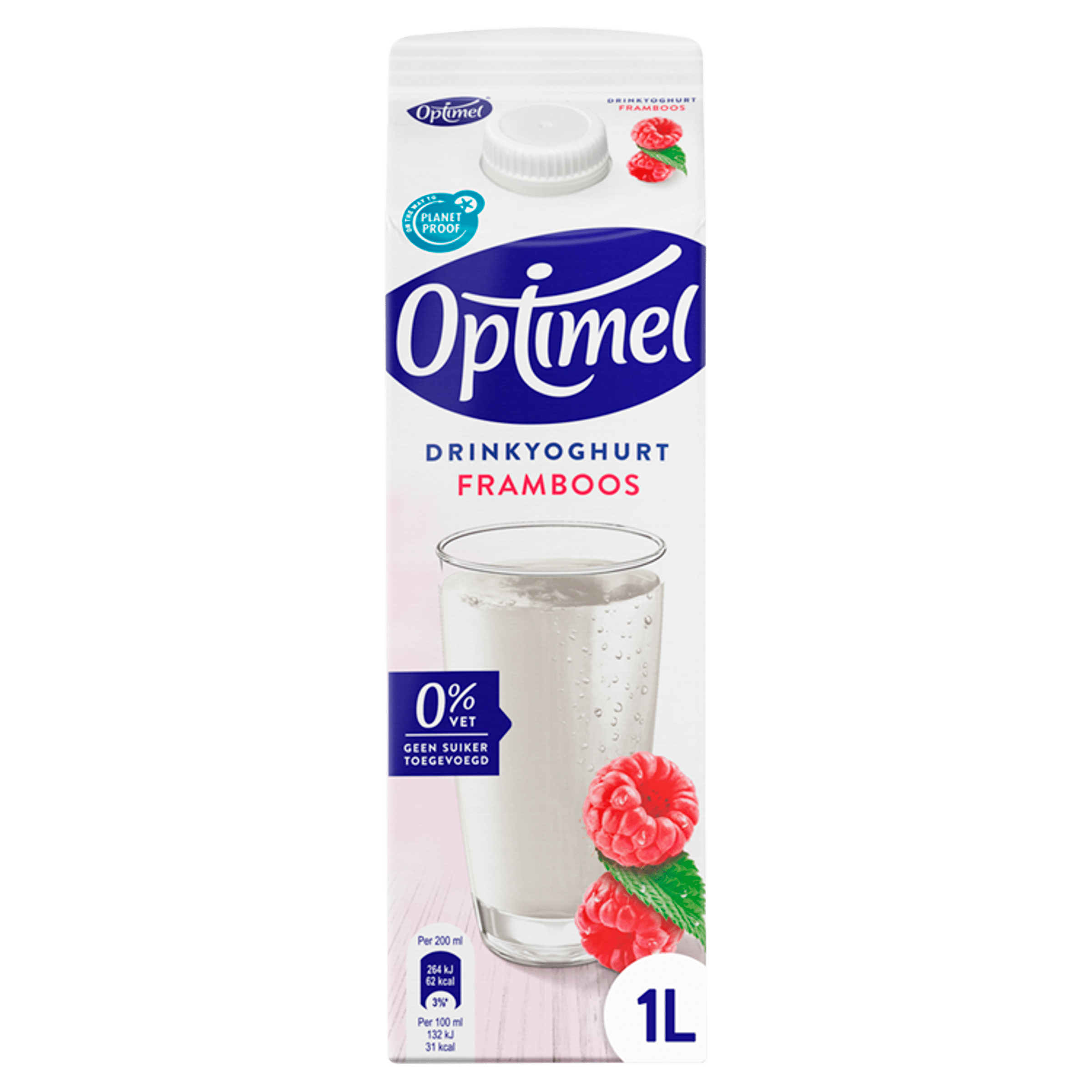 Optimel drinkyoghurt framboos 1 literpak