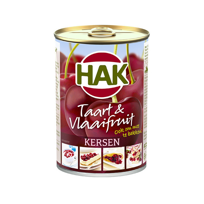 Hak vlaaifruit kersen blik 430 gram per stuk