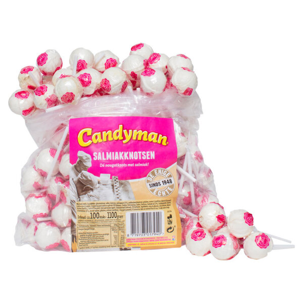 Candyman salmiak knotsen lolly's zak 100 stuks