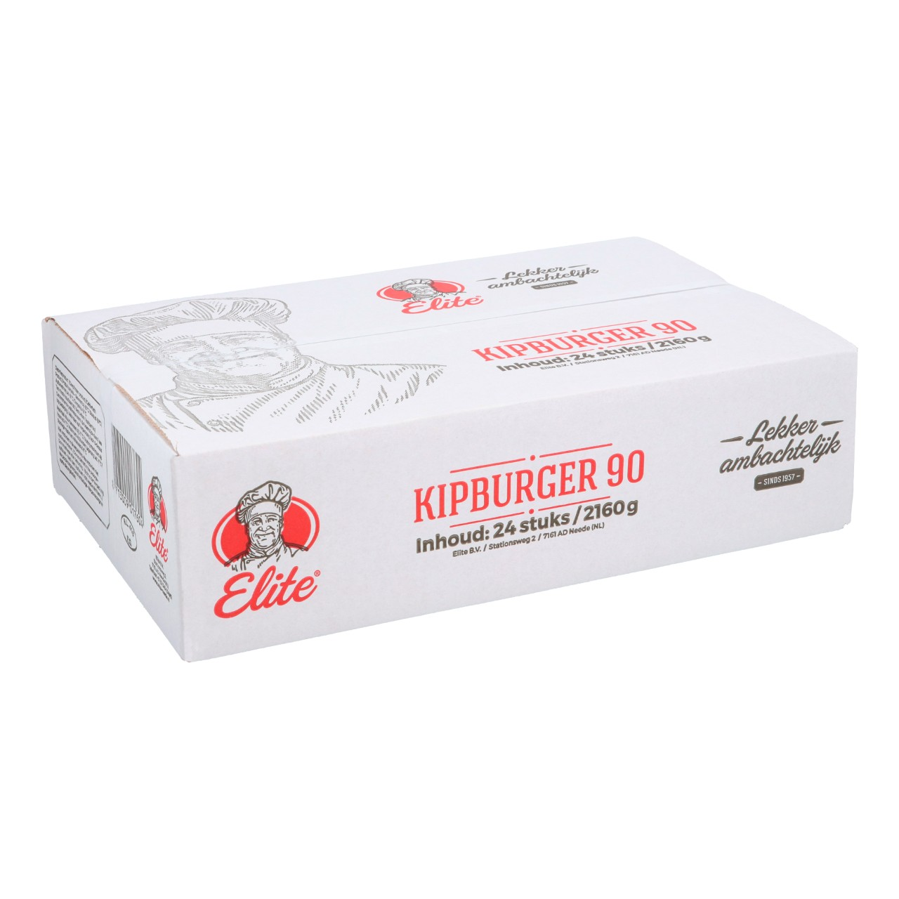 Elite kipburger doos 24 x 90 gram