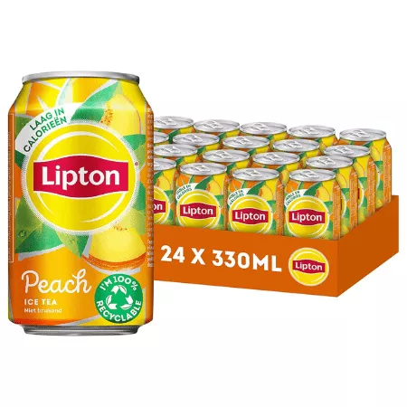 Lipton ice tea peach tray 24 blikjes x 33 cl