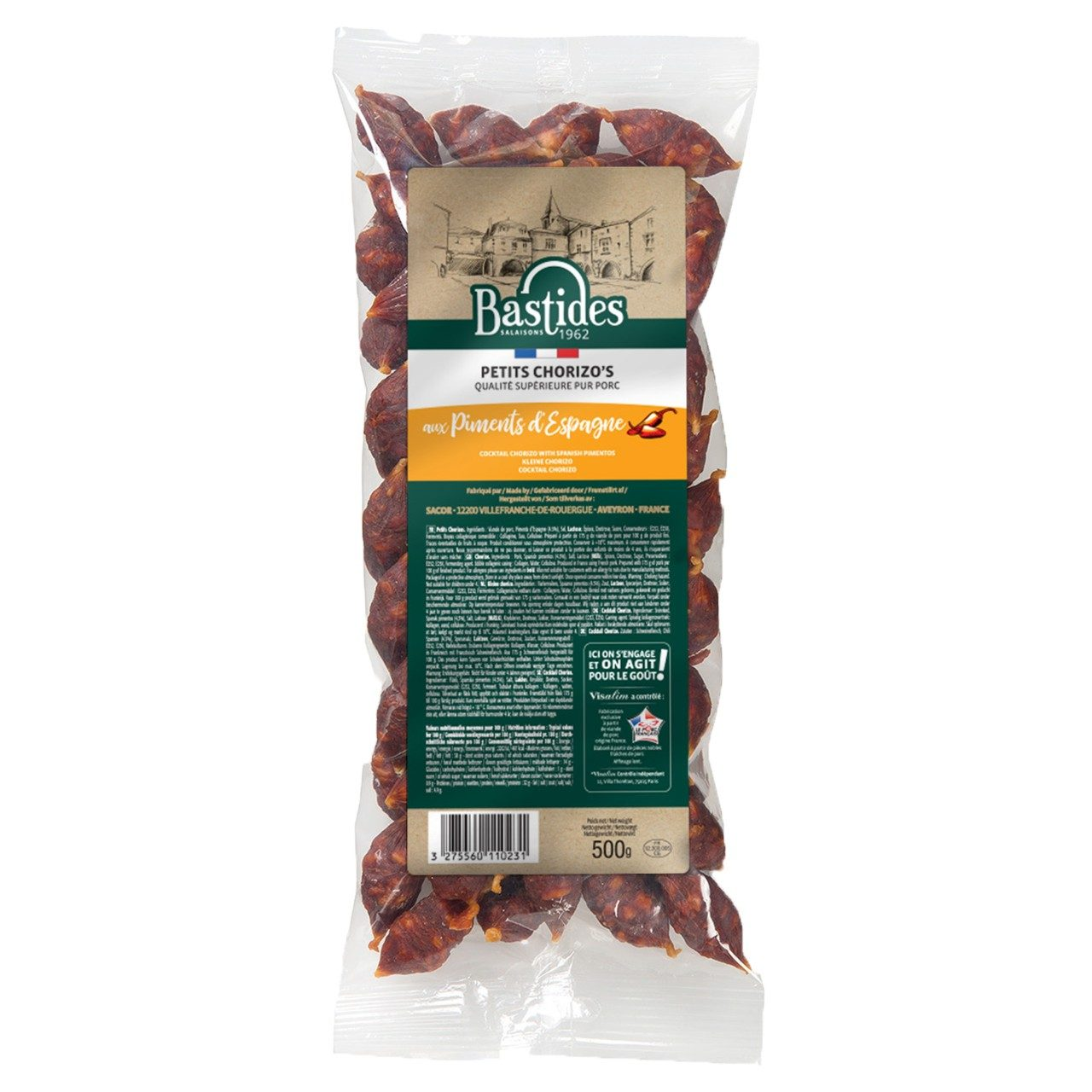 Bastides mini chorizo worstjes 500 gram