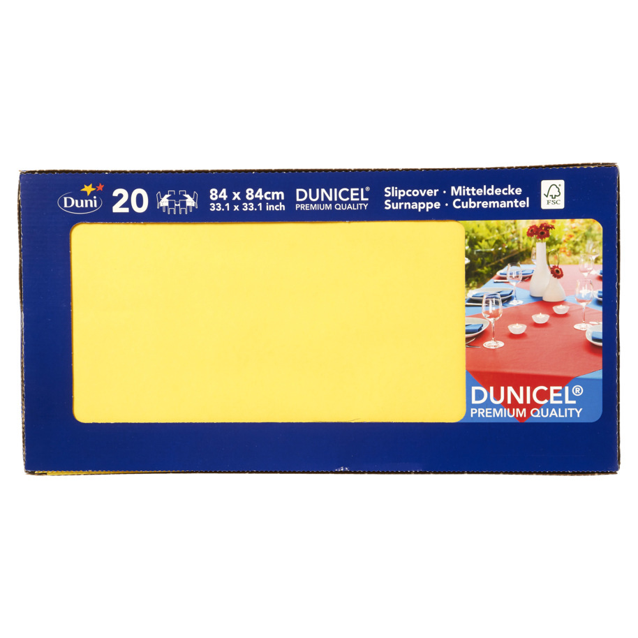 Dunicel napperon geel 84 x 84 cm 20 stuks