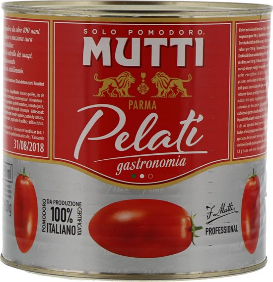 Mutti gepelde tomaten blik 2,55 kilo