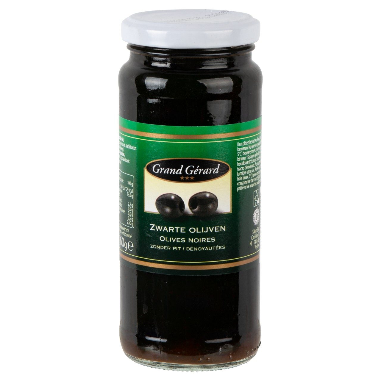 Grand Gerard olijven zwart zonder pit 358 ml