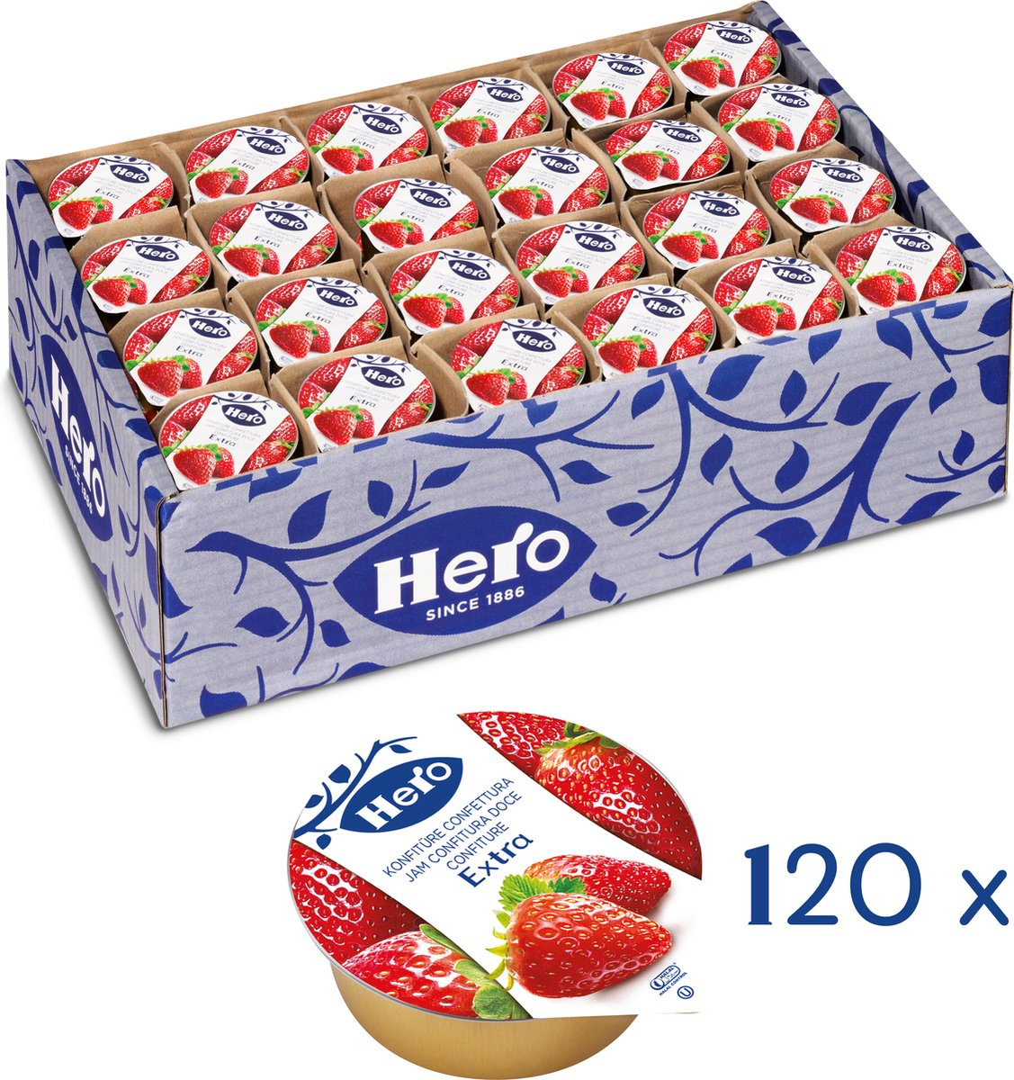 Hero extra confiture aardbei 120 stuks x 15 gram