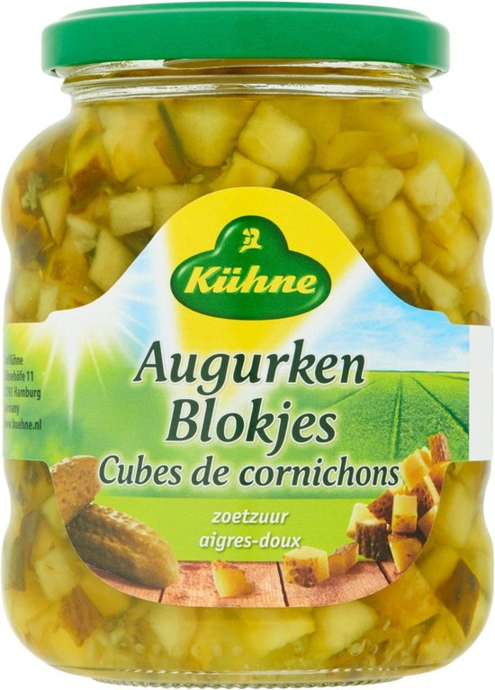 Kuhne augurken blokjes 6 x 370 ml