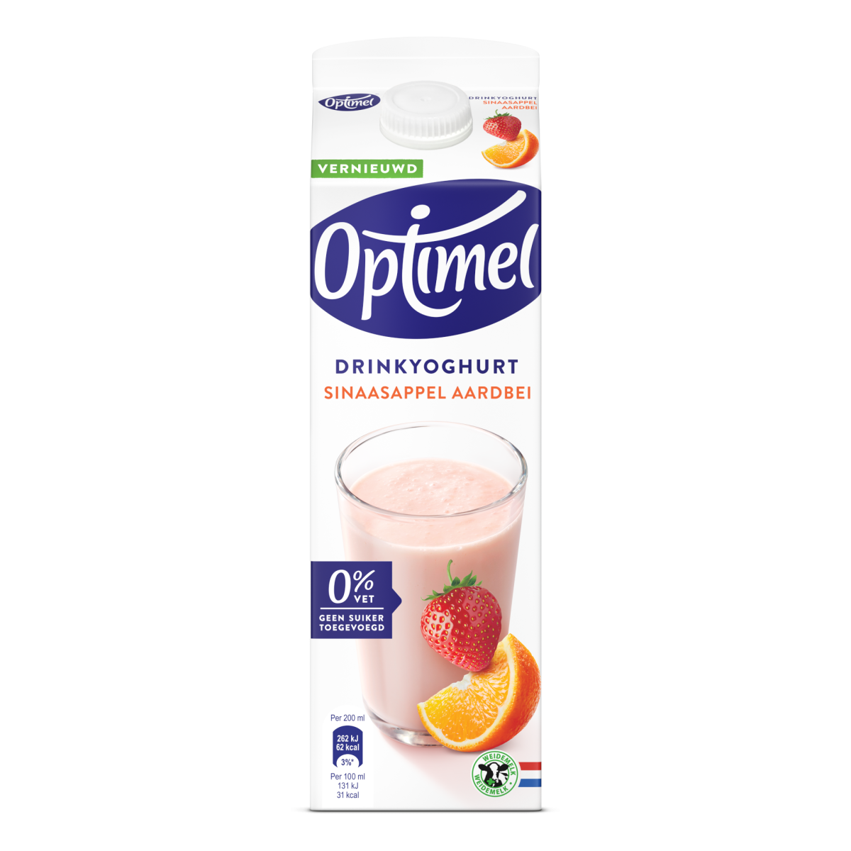 Optimel drinkyoghurt sinaasappel / aardbei 1 literpak
