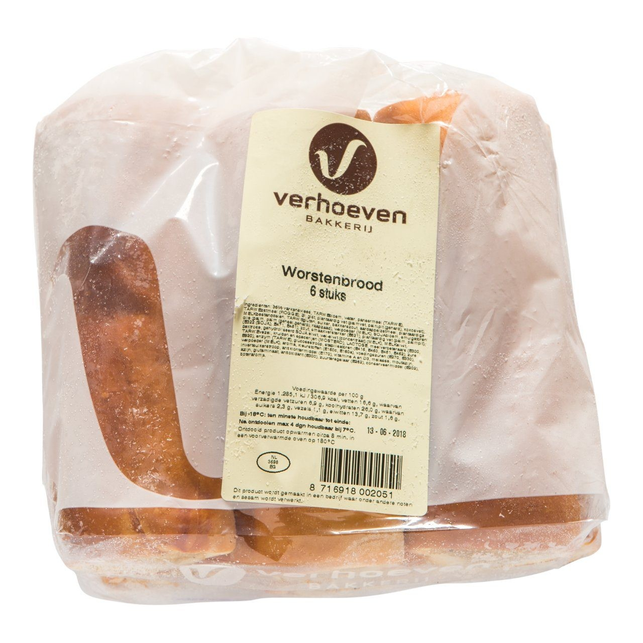 Verhoeven vegetarische worstenbroodjes zak a 6 stuks