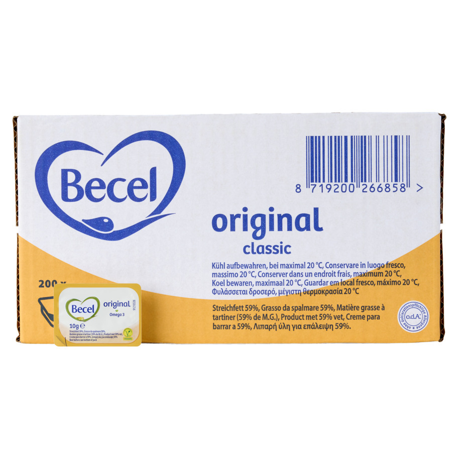Becel boter 60% cups 200 x 10 gram