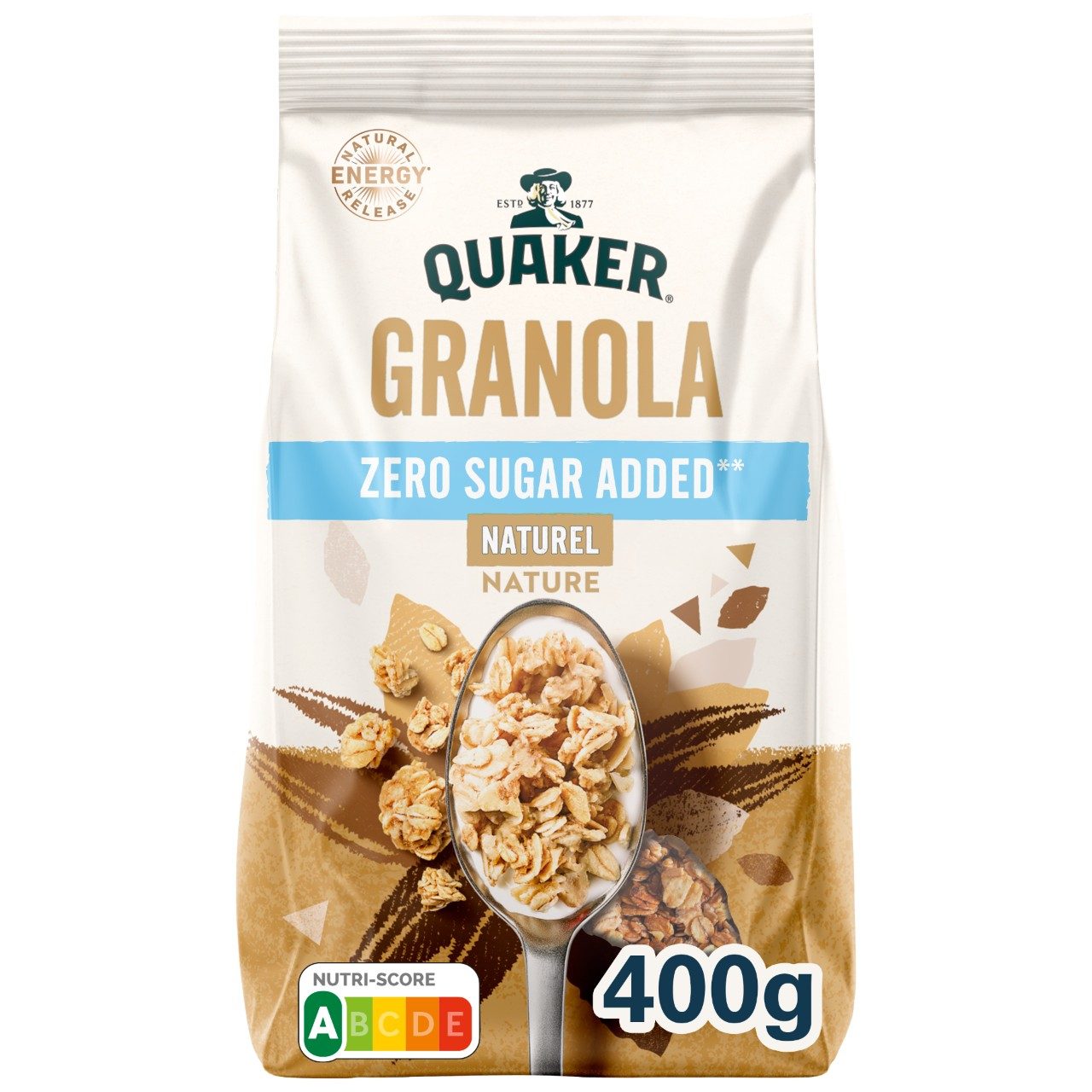 Quaker granola naturel ZERO pak 450 gram