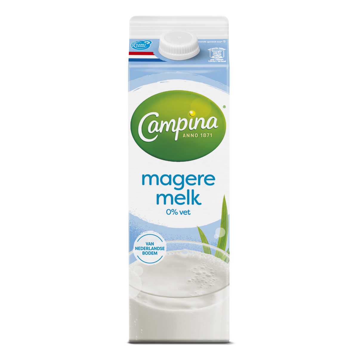 Campina magere melk 0% vet literpak