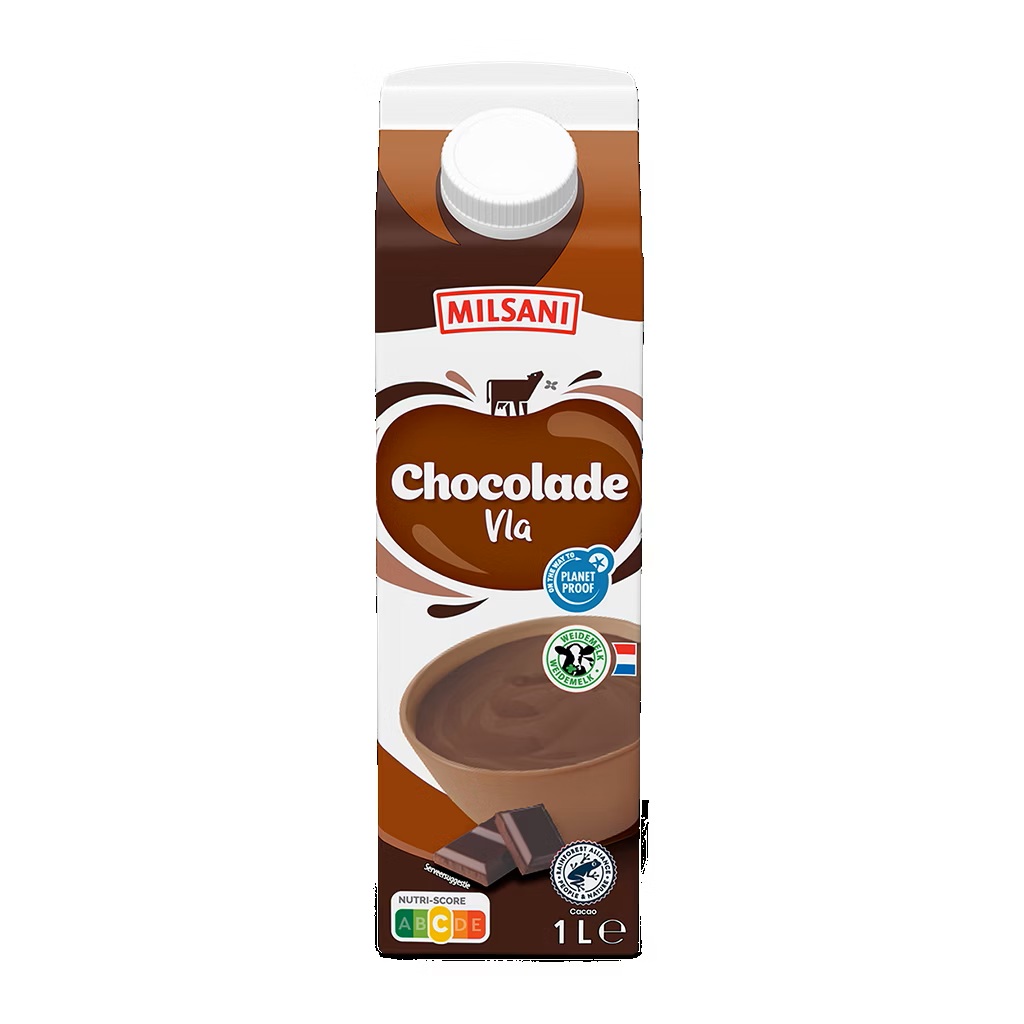 Milsani romige chocolade vla pak 1 ltr