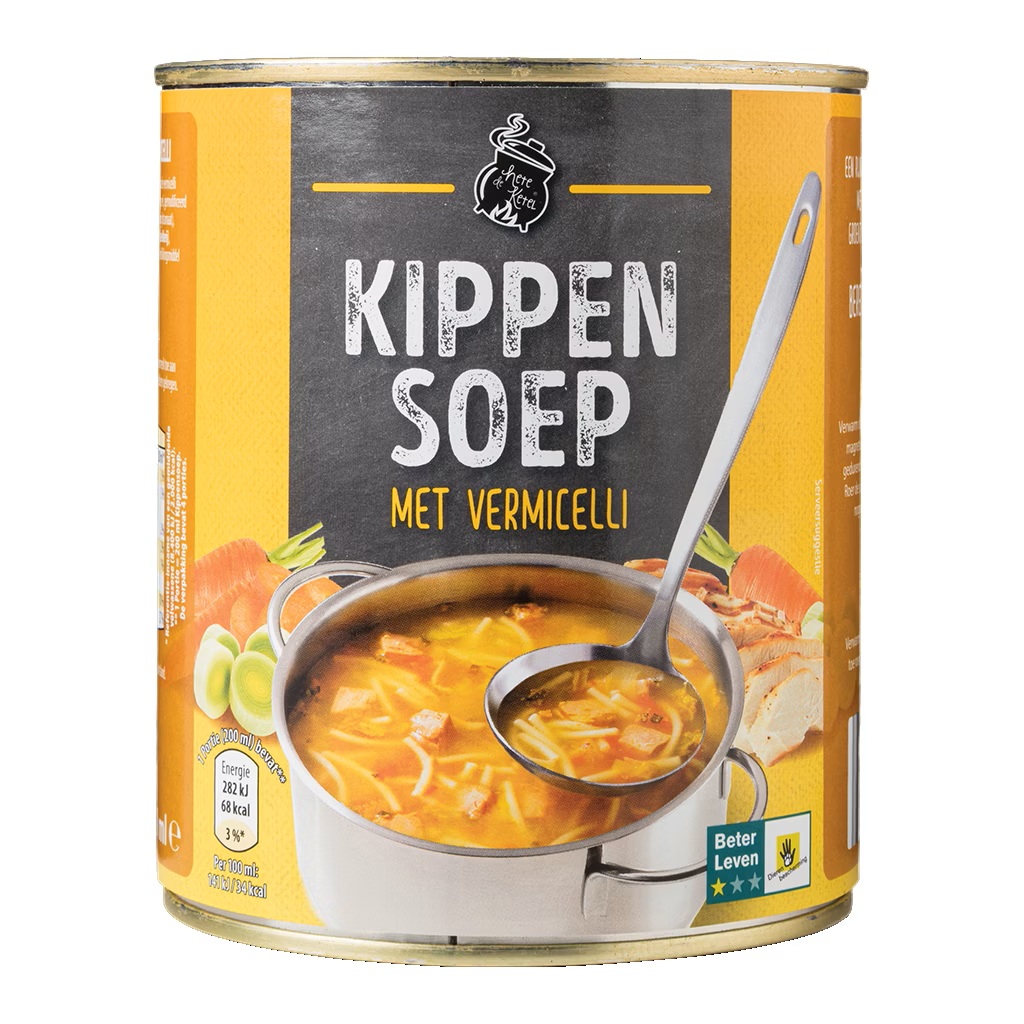 Hete ketel kippensoep blik 800 ml