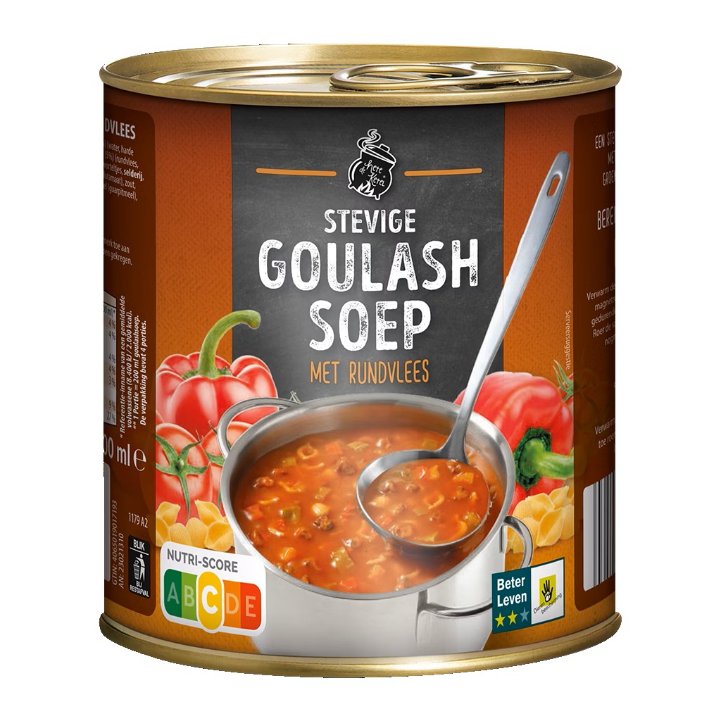 Hete ketel goulashsoep blik 800ml