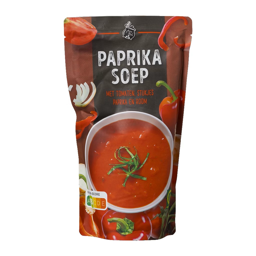 Hete ketel paprika soep zak