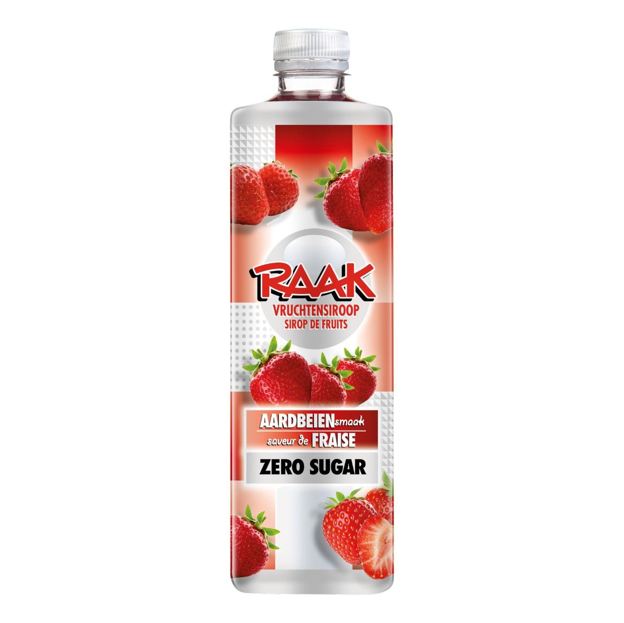 Raak siroop aardbeien 0% 750 ml