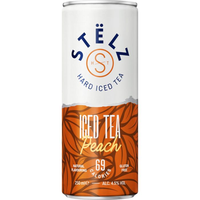 Stelz hard iced tea peach blik doos 12 x 25 cl 4,5%