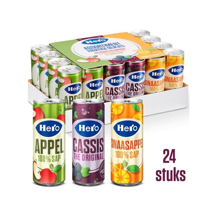 Hero assorti blikjes 24 x 25 cl