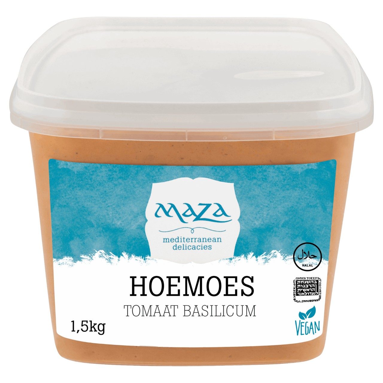 Maza hoemoes tomaat met basilicum bak 1.5 kilo