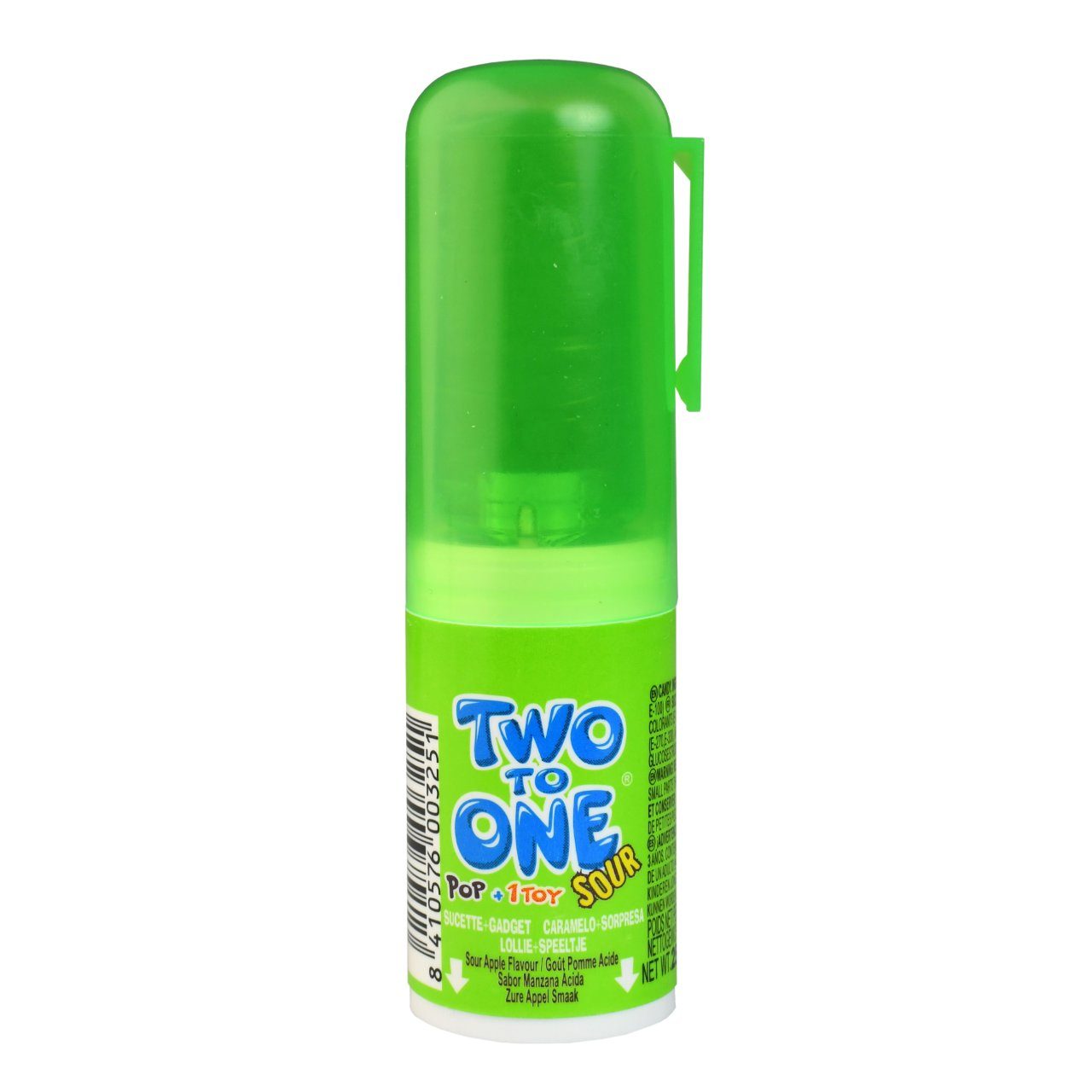 Two to one lollie + speeltje apple sour groen 12 stuks