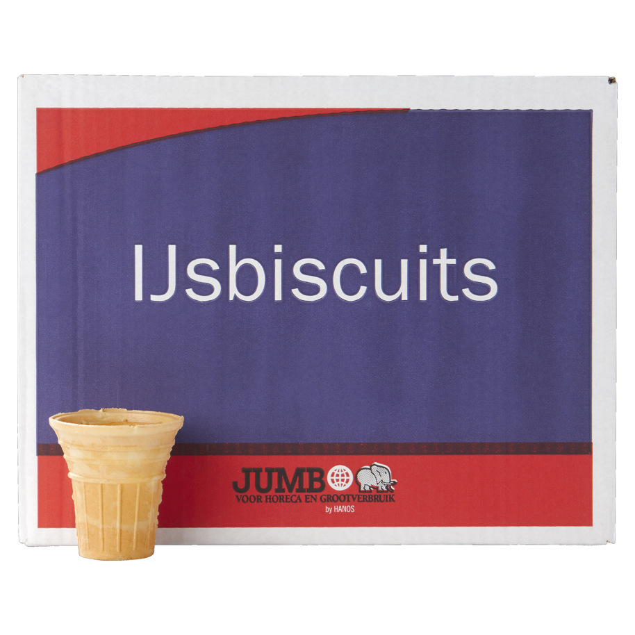 Jumbo ijsbiscuits reuze beker rond