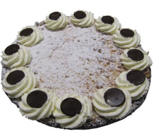 Kersen-kruimelvlaai met slagroom - half
