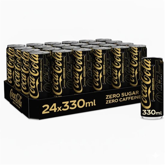Coca cola ZERO sugar ZERO caffeine blikjes tray 24 x 33 cl
