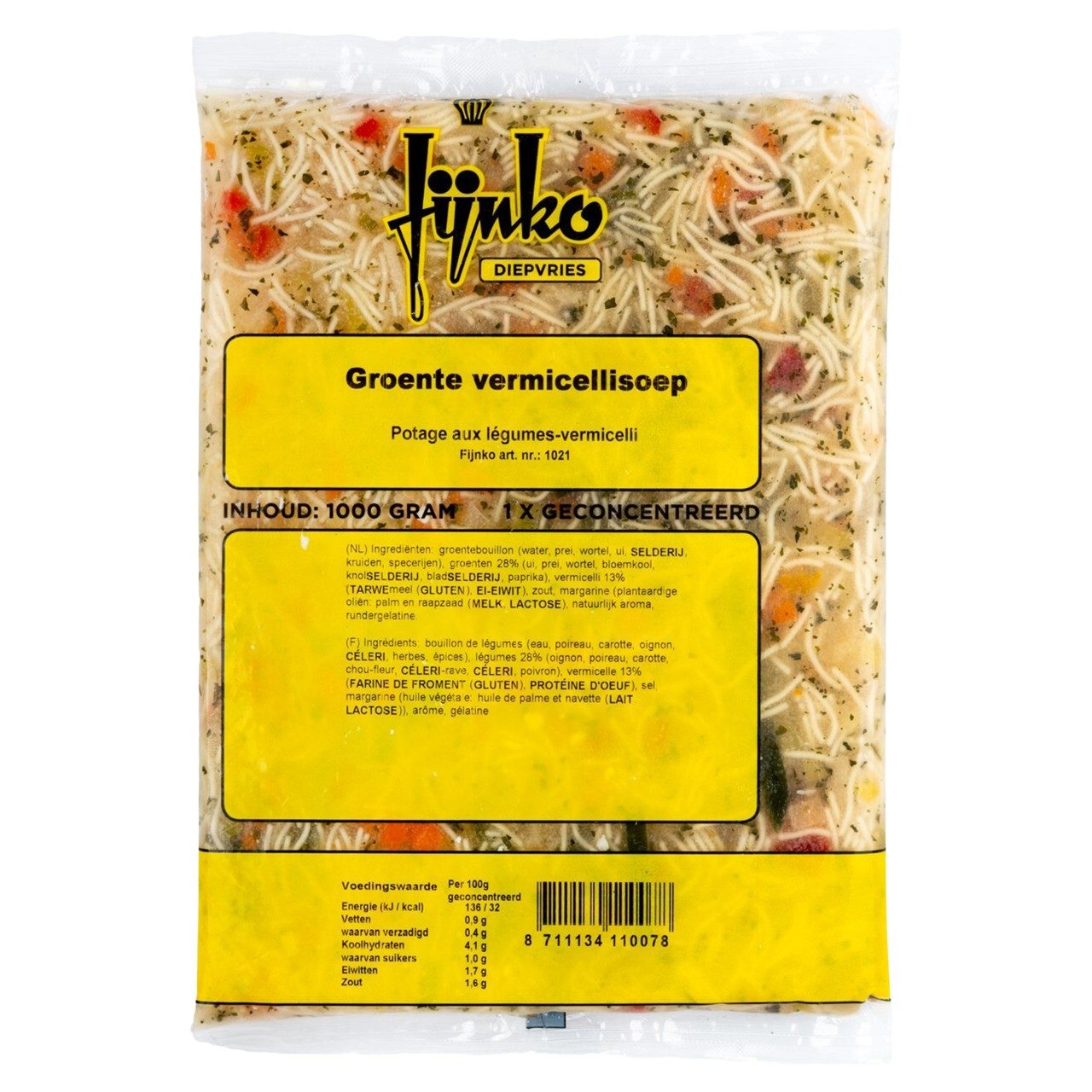 Fijnko groente vermicellisoep pak 1 liter