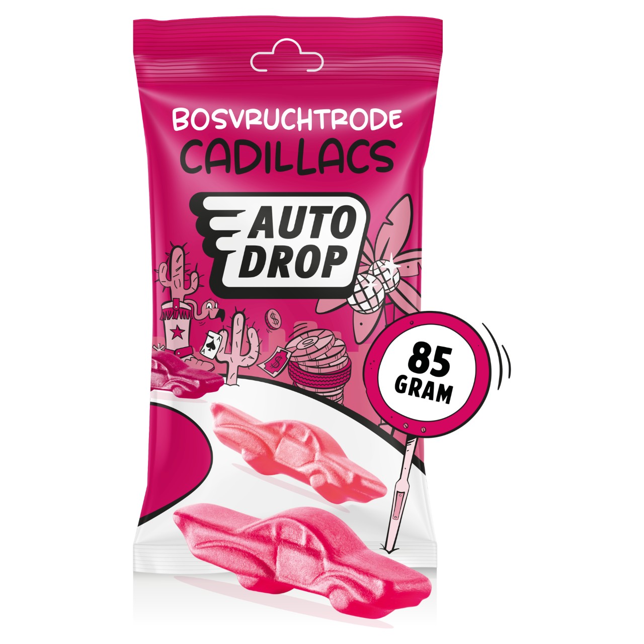 Autodrop mixdoos rode cadillacs 16 x 85 gram