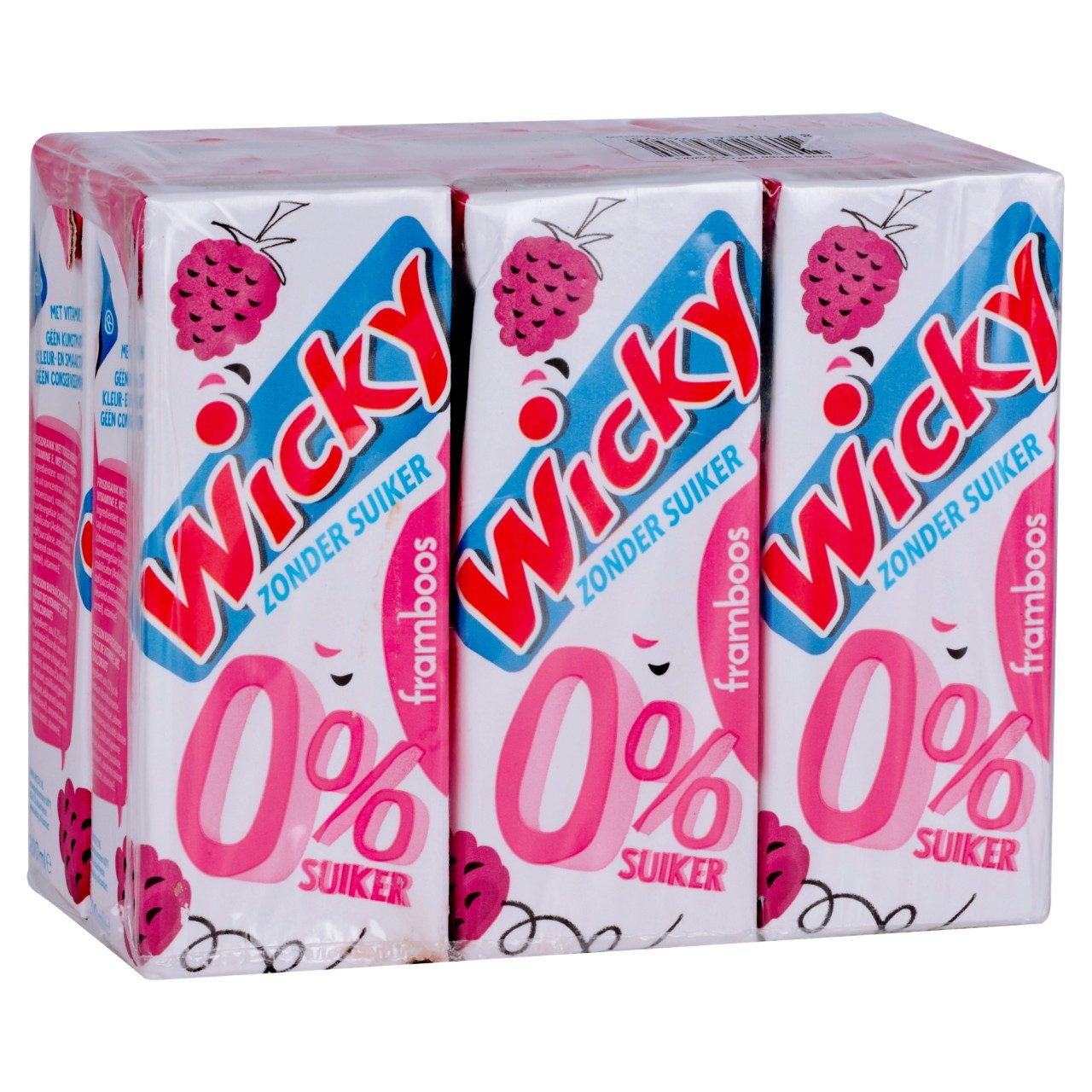 Wicky fruitdrink framboos zonder suiker 5 x 6 x 20 cl